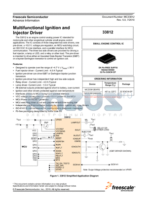 33812 datasheet - Multifunctional Ignition and Injector Driver