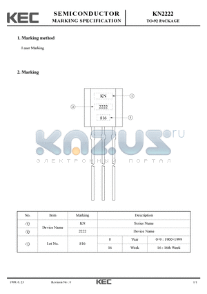 KN2222_98 datasheet - TO-92 PACKAGE