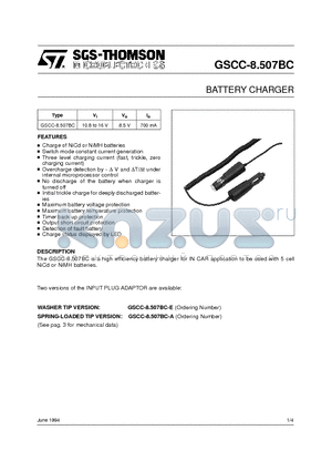 GSCC-8507BC-A datasheet - BATTERY CHARGER