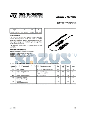 GSCC-7007BS datasheet - BATTERY SAVER