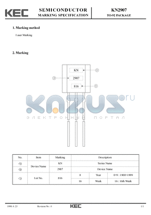 KN2907_98 datasheet - TO-92 PACKAGE