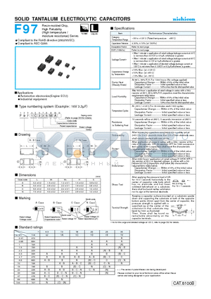 F970J107MNC datasheet - SOLID TANTALUM ELECTROLYTIC CAPACITORS