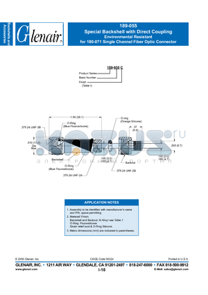 189-055M datasheet - Special Backshell with Direct Coupling