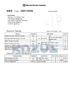 GSH10A09 datasheet - Schottky Barrier Diode