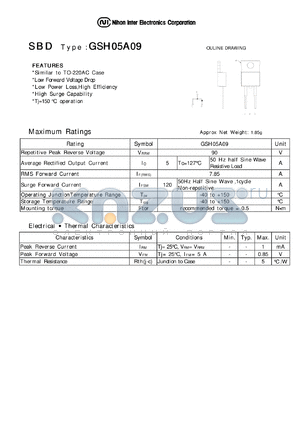 GSH05A09 datasheet - Schottky Barrier Diode