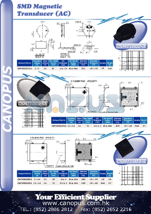 CSMT1002-X datasheet - SMD Magnetic Transducer (AC)