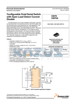 33879A datasheet - Configurable Octal Serial Switch with Open Load Detect Current Disable