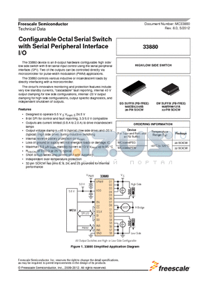 33880_12 datasheet - Configurable Octal Serial Switch with Serial Peripheral Interface I/O