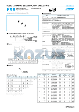 F980G226MMA datasheet - SOLID TANTALUM ELECTROLYTIC CAPACITORS