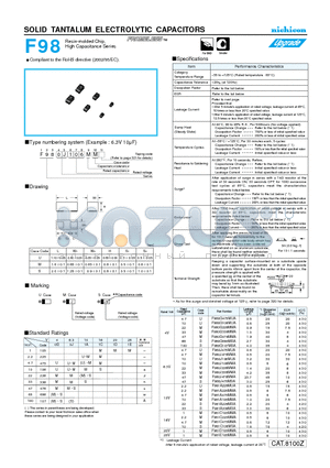 F980G106MUA datasheet - SOLID TANTALUM ELECTROLYTIC CAPACITORS