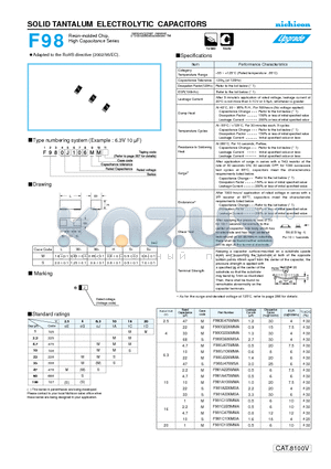 F980J106MMA datasheet - SOLID TANTALUM ELECTROLYTIC CAPACITORS