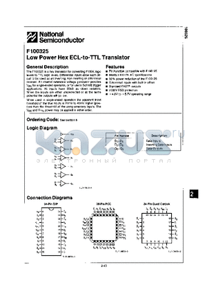 F9879-1 datasheet - Low Power Hex ECL-to-TTL Translator