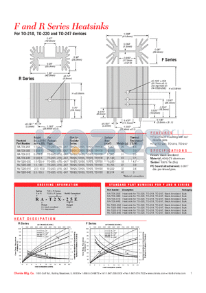 FA-T220-25E datasheet - F and R Series Heatsinks