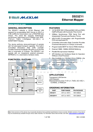 DS33Z11 datasheet - Ethernet Mapper