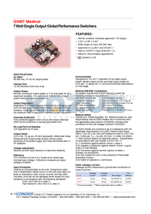 GSM7-24 datasheet - 7 Watt Single Output Global Performance Switchers