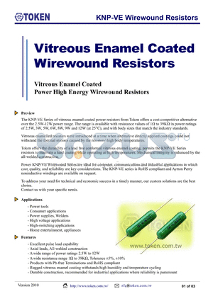 KNP-VE3W1KKP datasheet - KNP-VE Wirewound Resistors