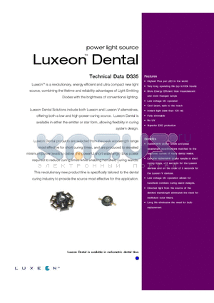 DS35 datasheet - power light source Luxeon Dental