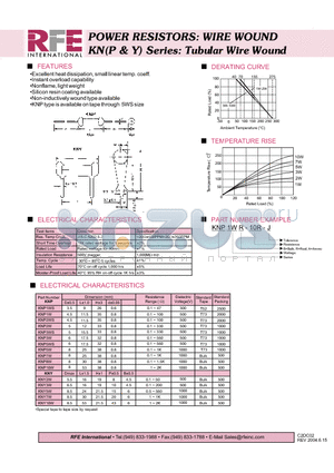 KNP10W datasheet - POWER RESISTORS: WIRE WOUND KN(P & Y) Series: Tubular Wire Wound