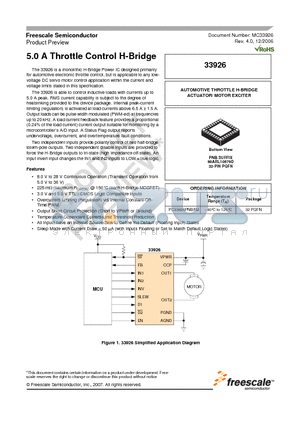 33926 datasheet - 5.0 A Throttle Control H-Bridge