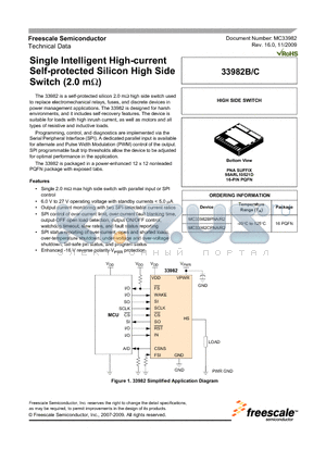 33982B_09 datasheet - Single Intelligent High-current Self-protected Silicon High Side Switch (2.0 mY)