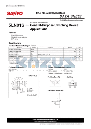 5LN01S_12 datasheet - General-Purpose Switching Device Applications