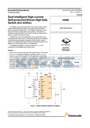 33988_12 datasheet - Dual Intelligent High-current Self-protected Silicon High Side Switch (8.0 mOhm)