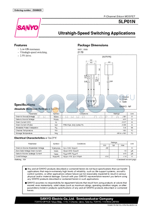 5LP01N datasheet - P-Channel Silicon MOSFET Ultrahigh-Speed Switching Applications