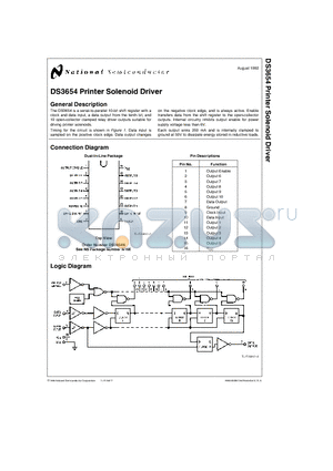 DS3654N datasheet - Printer Solenoid Driver