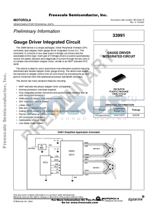 33991 datasheet - Gauge Driver Integrated Circuit