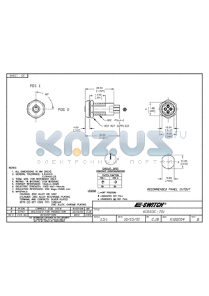 KO103C-701 datasheet - KEYLOCK SWITCHES