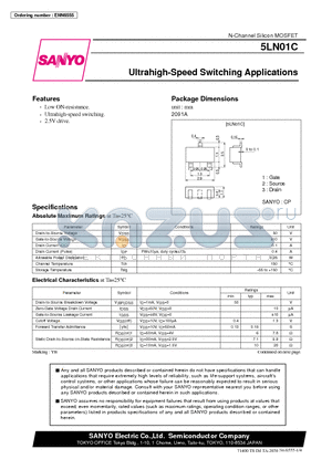 5LN01C datasheet - Ultrahigh-Speed Switching Applications