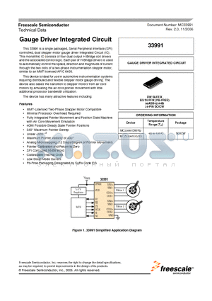 33991 datasheet - Gauge Driver Integrated Circuit