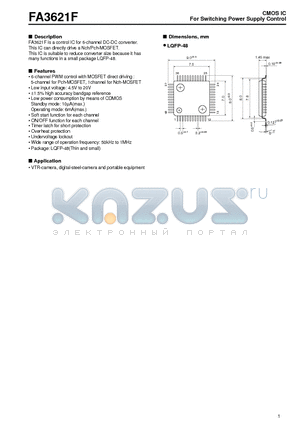 FA3621F datasheet - For Switching Power Supply Control