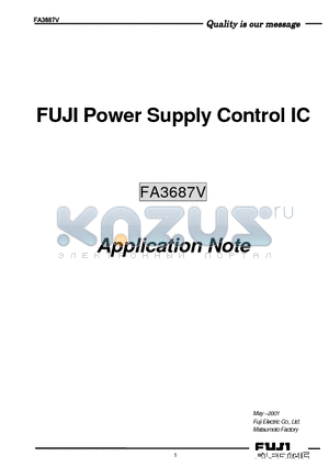 FA3687V datasheet - FUJI Power Supply Controllc