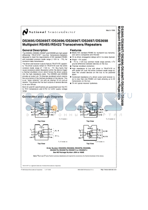 DS3696 datasheet - Multipoint RS485/RS422 Transceivers/Repeaters