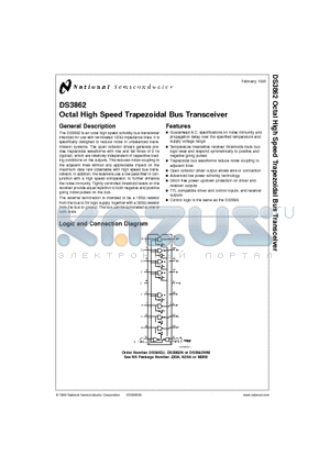 DS3862WM datasheet - Octal High Speed Trapezoidal Bus Transceiver