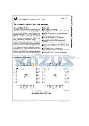 DS3885V datasheet - BTL Arbitration Transceiver