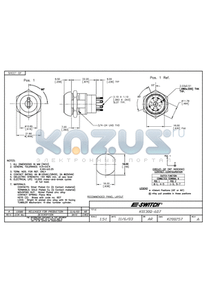 KO130Q-607 datasheet - KEYLOCK SWITCHES