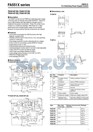 FA551 datasheet - CMOS IC For Switching Power Supply Control