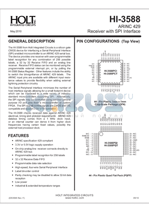 HI-3588PCI datasheet - Receiver with SPI Interface