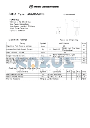 GSQ05A06B datasheet - Schottky Barrier Diode