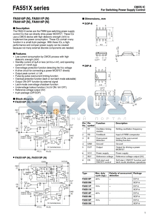 FA5515N datasheet - CMOS IC For Switching Power Supply Control