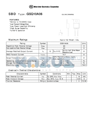 GSQ10A06 datasheet - Schottky Barrier Diode