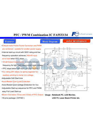 FA5533 datasheet - PFC / PWM Combination