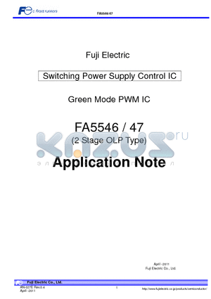 FA5547 datasheet - Switching Power Supply Control IC