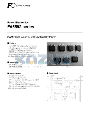 FA5592 datasheet - PWM Power Supply IC with Low Standby Power