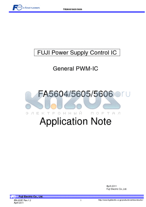 FA5604 datasheet - FUJI Power Supply Control IC