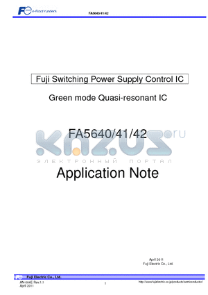 FA5642 datasheet - Fuji Switching Power Supply Control IC