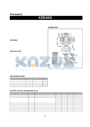 KOD-2410 datasheet - Photo diode IC