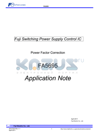 FA5695 datasheet - Fuji Switching Power Supply Control IC